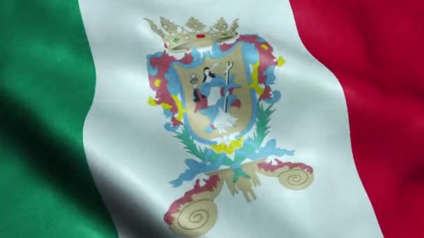 Vlag Van Mexico Staat Van Guanajuato Naadloze Looping Zwaaiende Animatie — Stockvideo