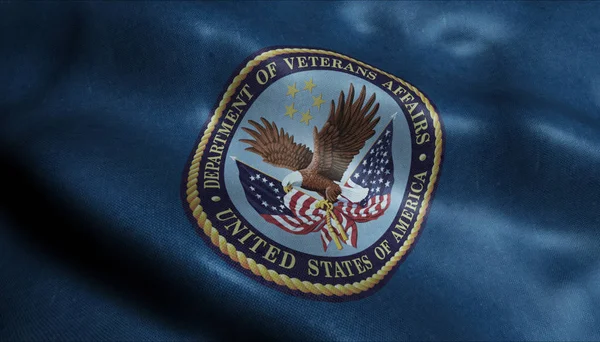 Waving Flag United State Department Veterans Affairs Closeup View — Stock Photo, Image