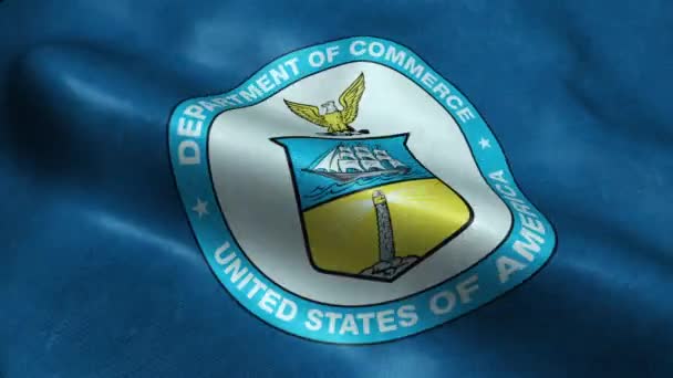 Flaga Departamentu Handlu Stanów Zjednoczonych Bezszwowe Pętli Waving Animacji — Wideo stockowe