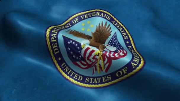 Amerikai Egyesült Államok Veteránügyi Minisztériumának Zászlaja Zökkenőmentes Hurkolás Integetett Animáció — Stock videók