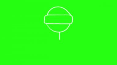 Yeşil Ekranda Lolipop Icon El Çizimi çizgi Film Animasyon Doodle.