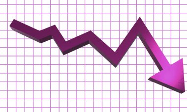 3d İş Grafiği Büyüme İstatistik Ok Gowing Aşağı