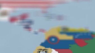 Alan sığ derinliği ve Honduras odaklanmak ile Kuzey Amerika Dünya dünya haritası