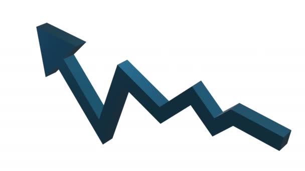 Arrow Blue Buisness Graph Going — Stock Video