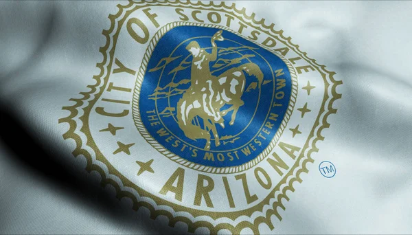 Bandeira Acenar Scottsdale City Closeup View — Fotografia de Stock