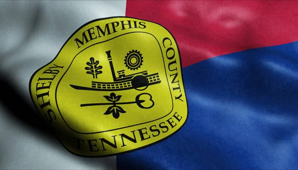 Zwaaiende Vlag Van Memphis City Close Weergeven — Stockfoto