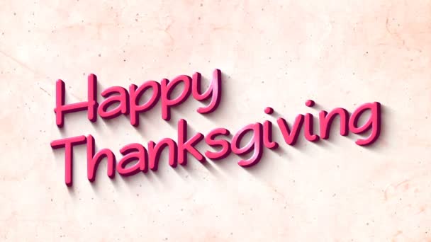 Happy Thanksgiving Text Bakgrund — Stockvideo