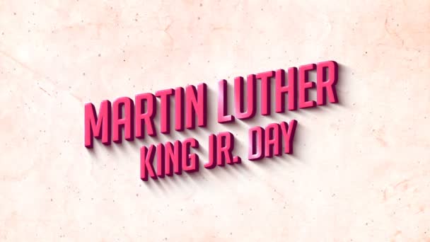 マーティン ルーサー キング ジュニアデイ3Dテキストの背景 — ストック動画