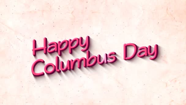 Boldog Columbus Day Szöveg Háttér — Stock videók