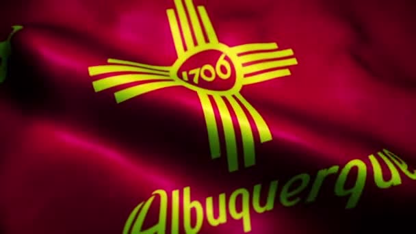Flag Albuquerque Usa City Seamless Looping Waving Animation — Stok video
