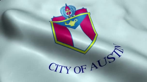 Bandeira Austin Usa City Seamless Looping Waving Animation — Vídeo de Stock