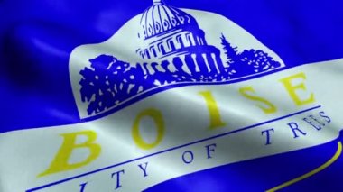 Boise Usa Şehri Bayrağı Kusursuz Dalgalanma Canlandırması