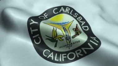 Carlsbad Usa Şehri Bayrağı Kusursuz Dalgalanma Canlandırması