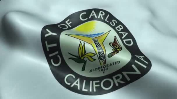 Σημαία Του Carlsbad Usa City Seamless Looping Waving Animation — Αρχείο Βίντεο