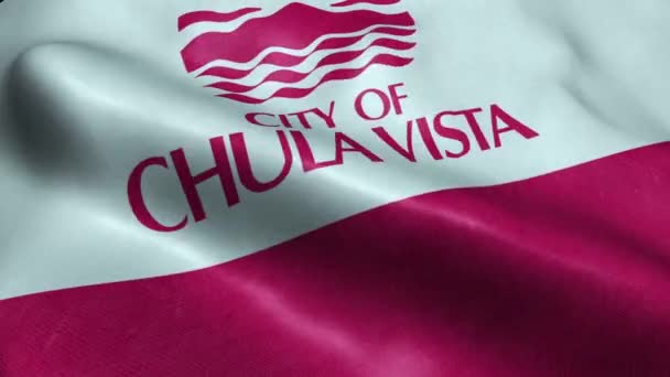 Bandera Chula Vista Usa City Seamless Looping Animación Ondulante — Vídeos de Stock