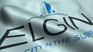 Elgin Usa Şehri Bayrağı Kusursuz Dalgalanma Animasyonu