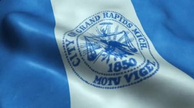 Grand Rapids bayrağı Usa Şehri Kusursuz Dalgalanma Canlandırması