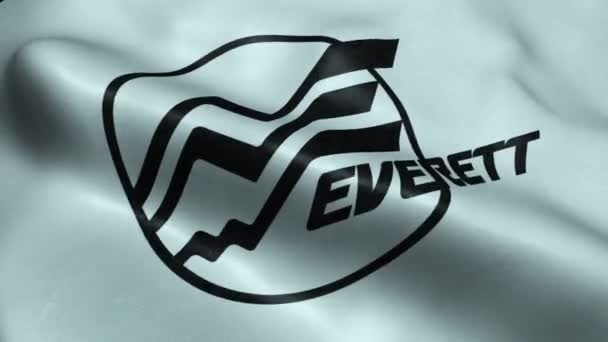 Bandeira Everett Usa City Seamless Looping Waving Animation — Vídeo de Stock