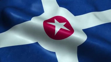 Indianapolis Bayrağı Usa Şehri Kusursuz Dalgalanma Animasyonu