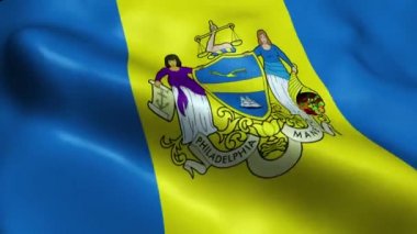 Philadelphia Usa Şehri Bayrağı Kusursuz Dalgalanma Animasyonu