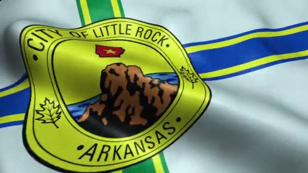 Flag Little Rock Usa City Seamless Looping Waving Animation — Stock Video