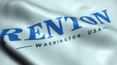 Renton Usa Şehri Bayrağı Kusursuz Dalgalanma Canlandırması