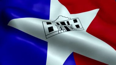 San Antonio 'nun Bayrağı, Usa Şehri Kusursuz Döngüsüz Dalgalanan Animasyon
