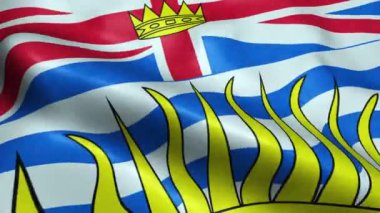 British Columbia Eyaleti ya da Kanada Bölgesi Bayrağı Kusursuz Dalgalanma Animasyonu