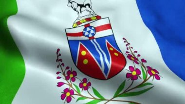 Yukon Eyaleti ya da Kanada Bölgesi Bayrağı Kusursuz Dalgalanma Animasyonu