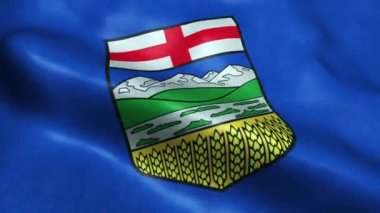 Alberta Eyaleti ya da Kanada Bölgesi Bayrağı Kusursuz Dalgalanma Animasyonu