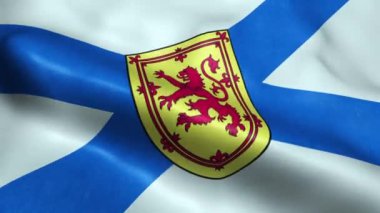 Nova Scotia Eyaleti ya da Kanada Bölgesi Bayrağı Kusursuz Dalgalanma Animasyonu
