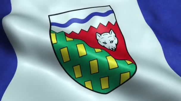 Bandeira Territórios Noroeste Província Território Canadá Seamless Looping Waving Animation — Vídeo de Stock