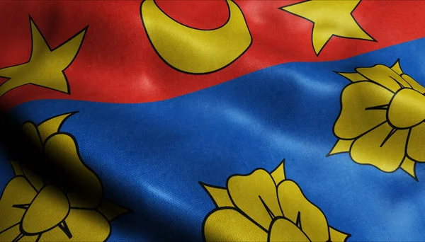 Waving Canada City Flag Longueuil Closeup View — Stock fotografie