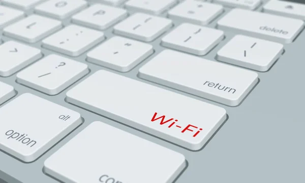 Computer Keyboard Wifi Word Key — Stock Photo, Image