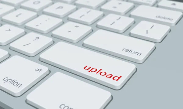 Computertastatur Mit Upload Worttaste — Stockfoto