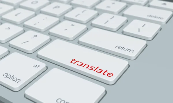 Tercüme Anahtarı Olan Bilgisayar Klavyesi — Stok fotoğraf