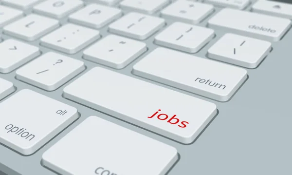 Computer Keyboard Jobs Word Key — Stock Photo, Image