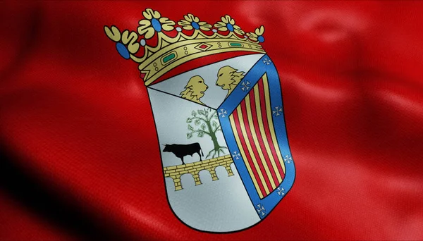 Illusztráció Lengő Zászló Salamanca Spanyolország Ország — Stock Fotó