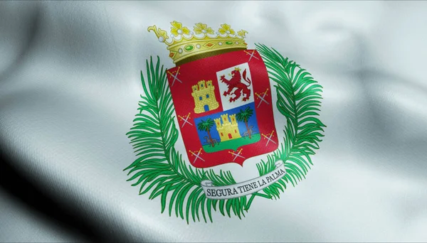 Illustrazione Una Bandiera Sventolante Las Palmas Spagna — Foto Stock