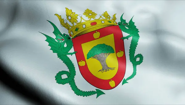 Illusztráció Hullámzó Zászló Orotava Spanyolország Ország — Stock Fotó