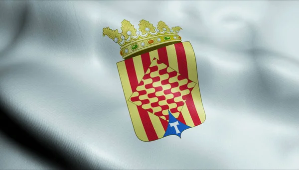 Ilustracja Machającej Flagi Prowincji Tarragona Hiszpania Kraj — Zdjęcie stockowe