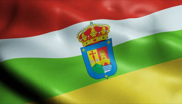 Illustration Waving Province Flag Rioja Spain Country — Stock Photo, Image