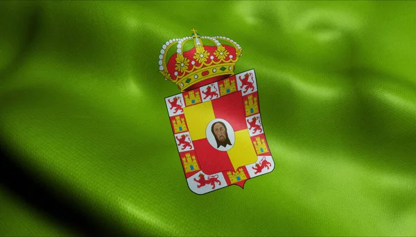 Illustration Vinkande Provinsflagga Jaen Spanien Land — Stockfoto
