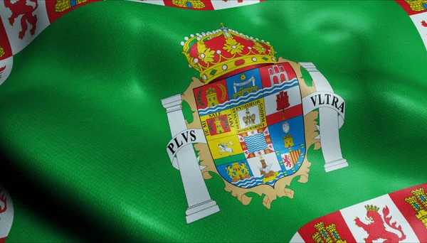 Ilustração Uma Bandeira Província Acenando Cádiz País Espanha — Fotografia de Stock
