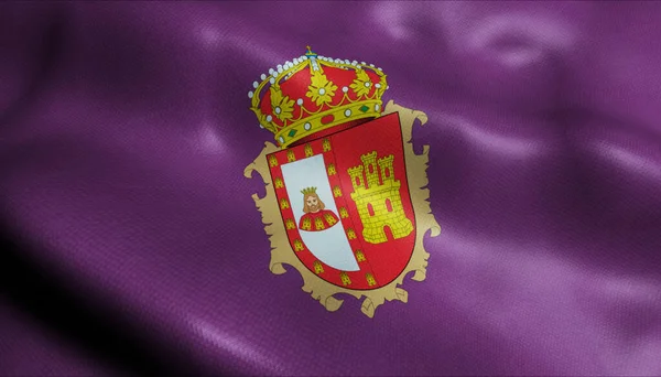 Illustration Waving Province Flag Burgos Spain Country — Stock Photo, Image