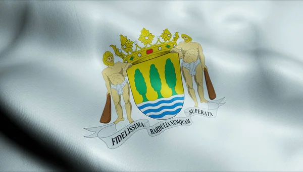 Розмахуючи Іспанією Comunity Flag Gipuzkoa Closeup View — стокове фото