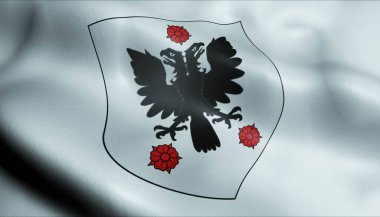 3 boyutlu Deinze (Belçika ülkesinin el sallayan şehir bayrağı))