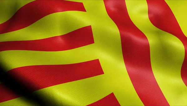 挥动比利时同侪城市旗帜的3D说明 比利时国家 — 图库照片