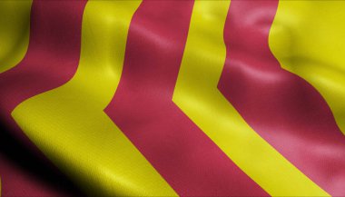 Voorst 'un (Hollanda ülkesinin) Holand şehir bayrağının 3D görüntüsü)