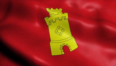 Middelburg 'un (Hollanda) Holand şehir bayrağının 3D görüntüsü)